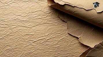 A piece of brown paper with a hole in it photo