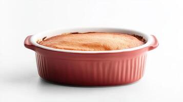 A red dish with a white background photo
