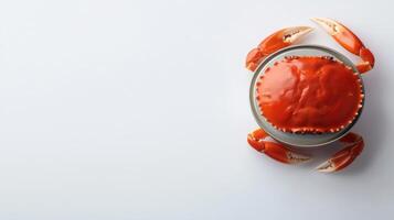 A crab in a can on a white background photo