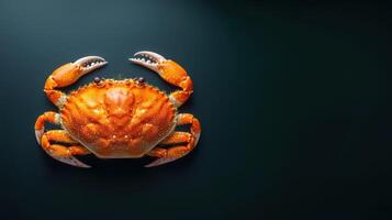 A crab is shown on a black background photo