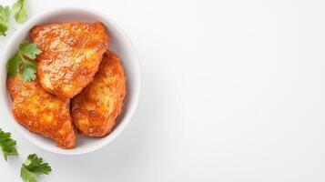 Chicken wings in a bowl with parsley on a white background photo