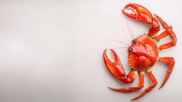 A large red crab on a white background photo