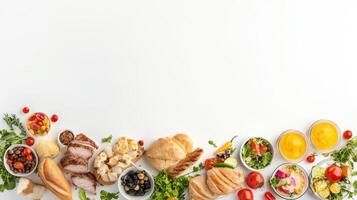 An image of food on a white background photo