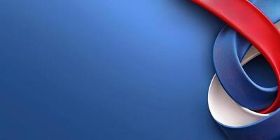 A blue, red and white abstract design photo