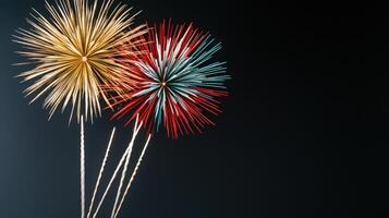 Fireworks on black background photo