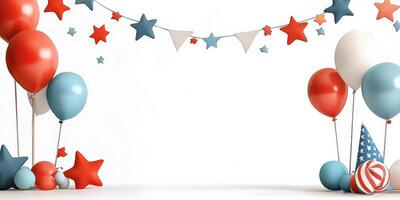 A patriotic background with balloons, stars and flags photo