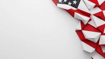 American flag 3d illustration on white background photo