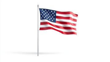 Flag of united states of america isolated on white background photo