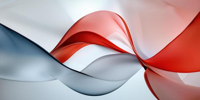 Abstract red, white and blue waves photo