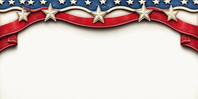 An american flag background with a ribbon and stars photo