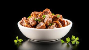 Dried dates in a bowl on a black background photo