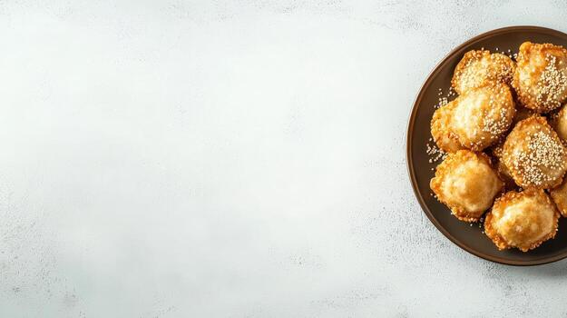 A plate with several pastries on it photo