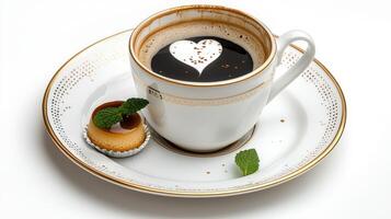 Coffee with heart shape in the cup photo