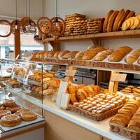 A bakery with lots of breads photo