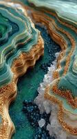 Stunning close-up of natural gemstone layers with intricate patterns and vibrant colors photo