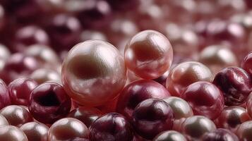 Colorful pearls scattered across a textured background creating an elegant visual display of natural beauty and luxury photo