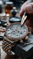 Craftsmanship and precision shine in luxury watch repair workshop showcasing expert detailing photo