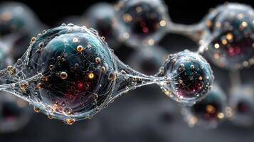 Unique representation of molecular structures showcasing connections between atoms in a scientific setting photo