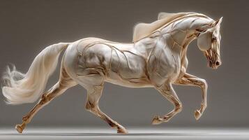 Dynamic representation of a muscular horse in motion captured in a minimalist art style photo