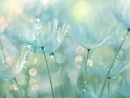 A bright field of flowers with raindrops on them photo