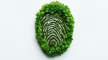 Fingerprint Design Made of Green Leaves and Moss photo