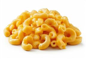 A pile of yellow macaroni and cheese photo