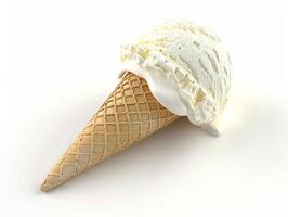 A white ice cream cone with a white top photo