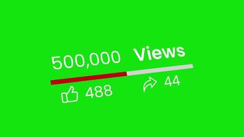 Likes, Shares and Views Counter 3D Animation with Green Screen Download video