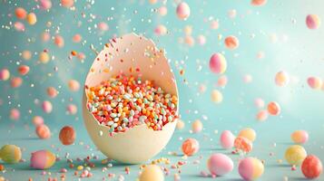 Sprinkles on an egg shell photo
