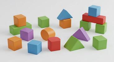 A group of colorful wooden blocks arranged in a circle photo
