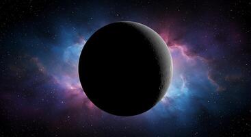 An image of a black sphere in space photo
