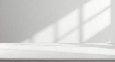 Empty table with white light in front of a window photo