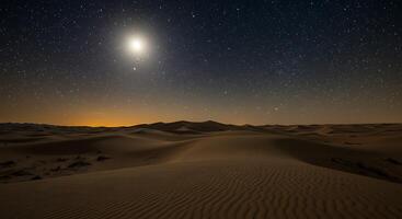 The night sky over the desert with a bright star photo
