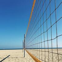 A volleyball net on the beach photo
