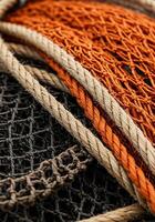 A close up of a bunch of different colored rope photo