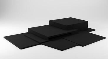 A black cube with a square on top of it photo