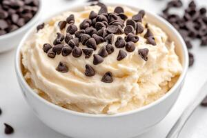 Chocolate chip cookie dough ice cream photo
