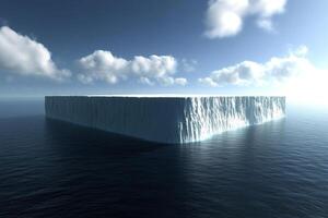 An iceberg floating in the ocean photo