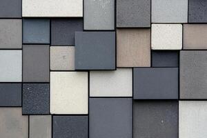 A wall made of different colored blocks photo