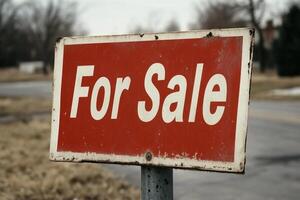 A for sale sign is shown on a road photo
