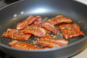 A pan with bacon photo