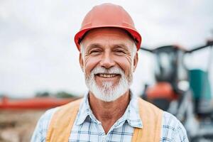 A smiling man in a hard hat and vest photo