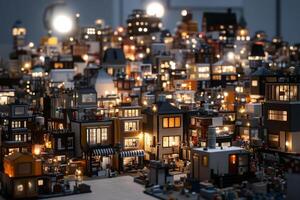 A model of a city made out of lego bricks photo