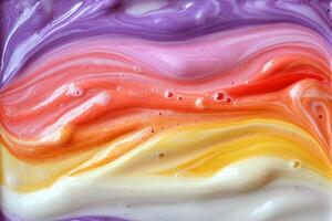 A close up of a colorful liquid with swirls photo