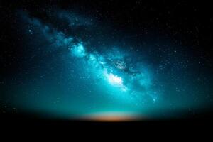 The milky way over the horizon photo