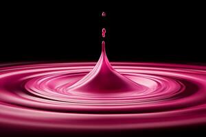 A pink liquid is being poured into a black background photo