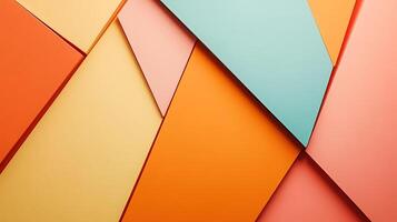 Geometric intersecting triangles on a soft pastel orange backdrop2363 photo