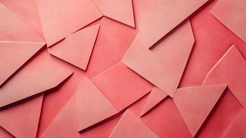 Geometric angular patterns on a soft muted coral canvas1955 photo