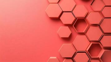 Subtle abstract hexagons on a soft coral backdrop3266 photo