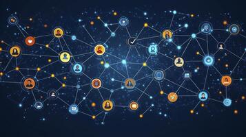 The concept of social network is shown in this image photo